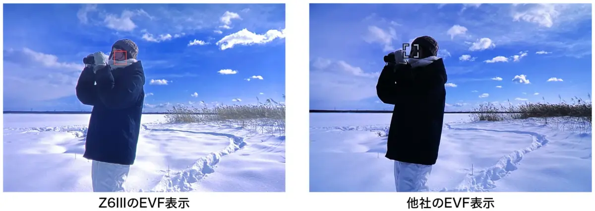 4000cd/m2を誇るZ6IIIのEVFの説明画像